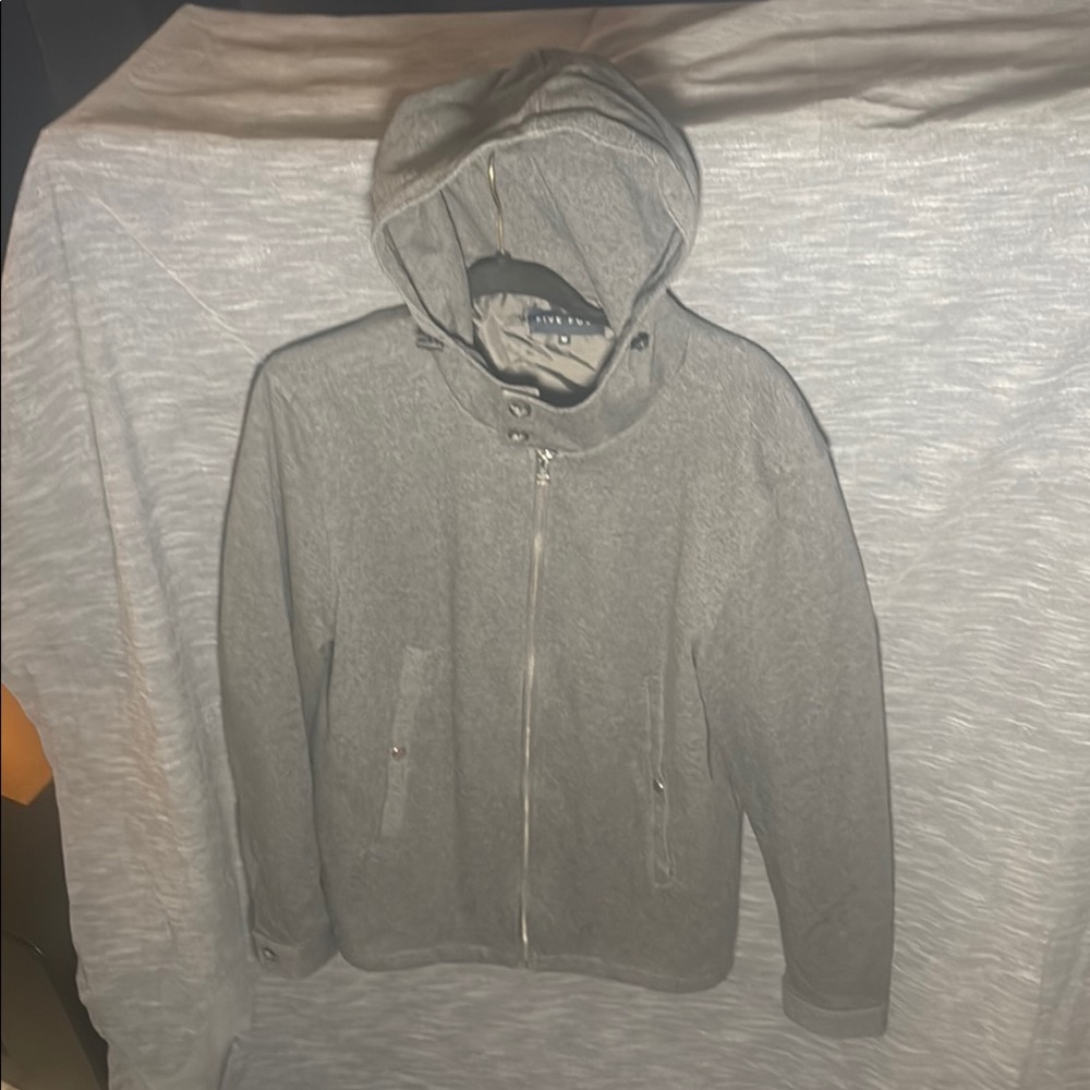 Five and Four Los Angeles Men's Zip-Up Gray Sweater